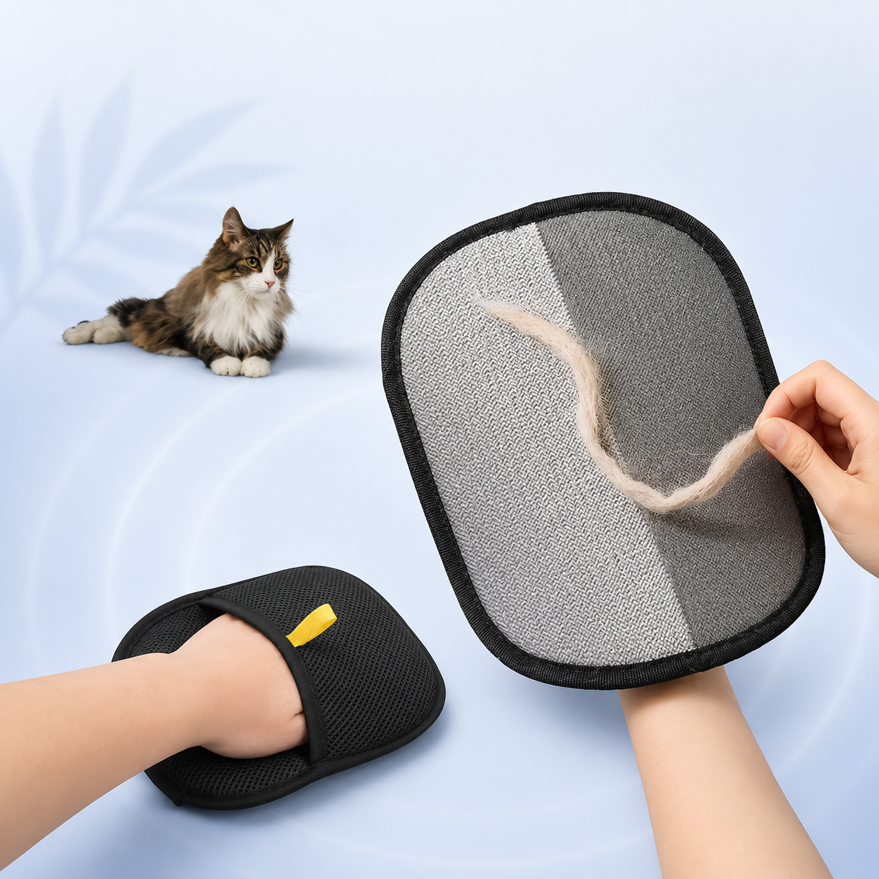 CAT HAIR REMOVER GLOVE REUSABLE • STATIC-ENHANCED • PET FUR REMOVAL